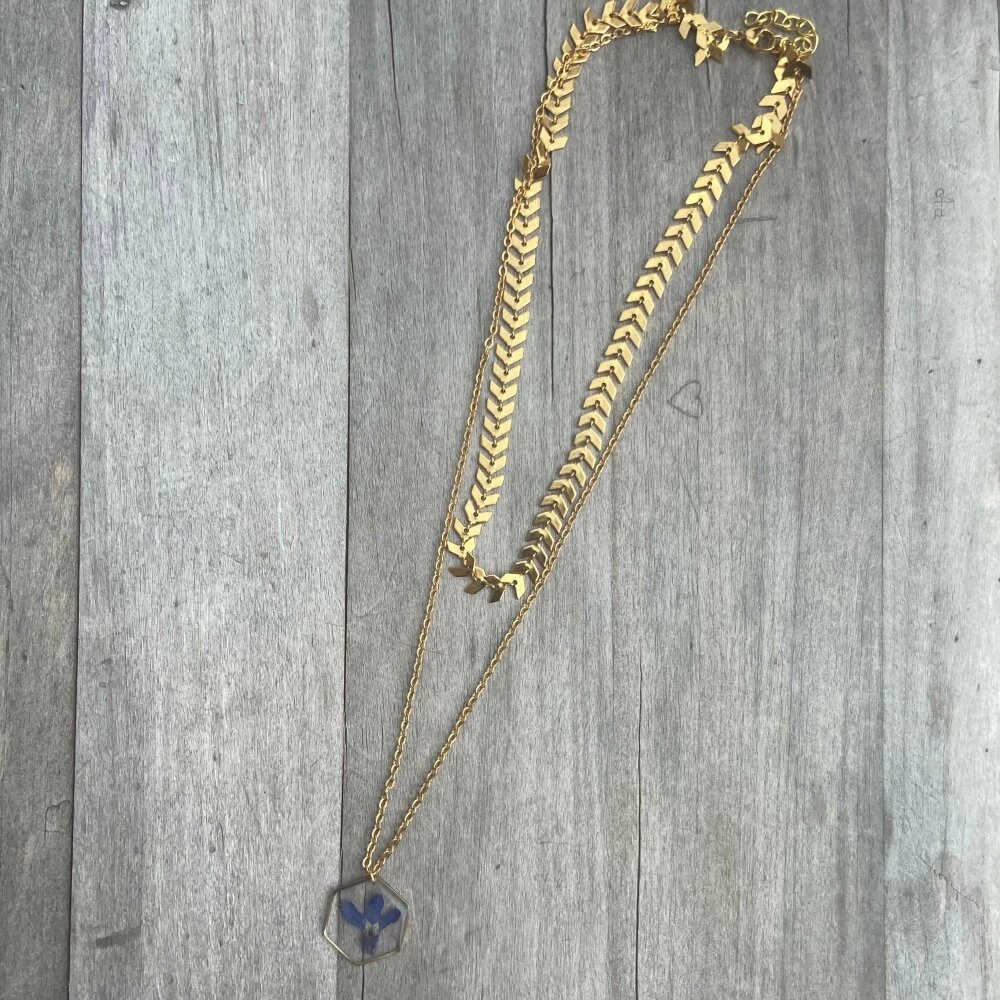 Collier De Fleur Sauvage Séchée Cadeau De Noël Pour Elle Bijoux De Fleur Naturelle 2 Collier De Fleur Sauvage Séchée Cadeau De Noël Pour Elle Bijoux De Fleur Naturelle – Image 2