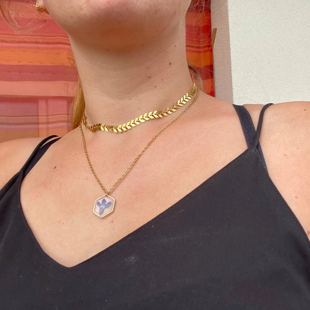 Collier De Fleur Sauvage Séchée Cadeau De Noël Pour Elle Bijoux De Fleur Naturelle 3 Collier De Fleur Sauvage Séchée Cadeau De Noël Pour Elle Bijoux De Fleur Naturelle – Image 3