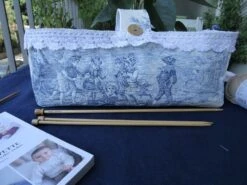 Panier Toile De Jouy Bleu , Rangement Laines , Tricots , Couture , Intérieur Piqué Blanc , Vintage Noël; -Papeterie Boutique 3902608 panier toile de jouy bleu rangement laines tricots co 3