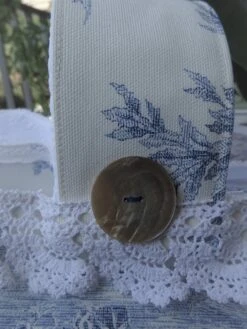 Panier Toile De Jouy Bleu , Rangement Laines , Tricots , Couture , Intérieur Piqué Blanc , Vintage Noël; -Papeterie Boutique 3902608 panier toile de jouy bleu rangement laines tricots co 4