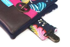 Portefeuille Attache Cartable En Similicuir Marron Tissu Fleurs, Petit Portefeuille Femme Faux Cuir Fait Main, Cadeau Original Femme Noël -Papeterie Boutique 3921880 portefeuille cuir noir femme portefeuille tissu ethnique p 3