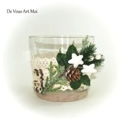 Photophore Noël Lanterne Décoration,bougeoir De Noël Verre;fait Main Artisanal -Papeterie Boutique 3923134 photophore de noel verre decoration rennes noel bougeoir 2