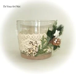 Photophore Noël Lanterne Décoration,bougeoir De Noël Verre;fait Main Artisanal -Papeterie Boutique 3923134 photophore de noel verre decoration rennes noel bougeoir 4