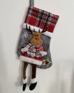 Botte De Noël, Chaussette Renne, Botte *prénom Personnalisable*, Personnalisable *joyeux Noël*, à Suspendre, 34x18 Cm