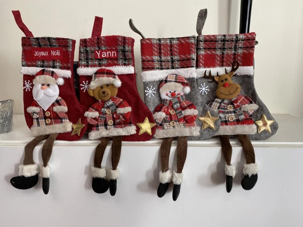 Botte De Noël, Chaussette Ours, Botte *prénom Personnalisable*, Personnalisable *joyeux Noël*, à Suspendre, 34x18 Cm 3 Botte De Noël, Chaussette Ours, Botte *prénom Personnalisable*, Personnalisable *joyeux Noël*, à Suspendre, 34x18 Cm – Image 3