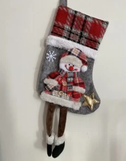 Botte De Noël, Chaussette Bonhomme De Neige, Botte *prénom Personnalisable*, Personnalisable *joyeux Noël*, à Suspendre, 34x18 Cm