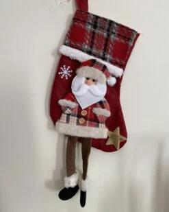 Botte De Noël, Chaussette Père Noël, Botte *prénom Personnalisable*, Personnalisable *joyeux Noël*, à Suspendre, 34x18 Cm