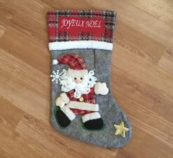 Botte De Noël, Chaussette Père Noël, Botte *prénom Personnalisable*, Personnalisable *joyeux Noël*, à Suspendre, 40x24 Cm