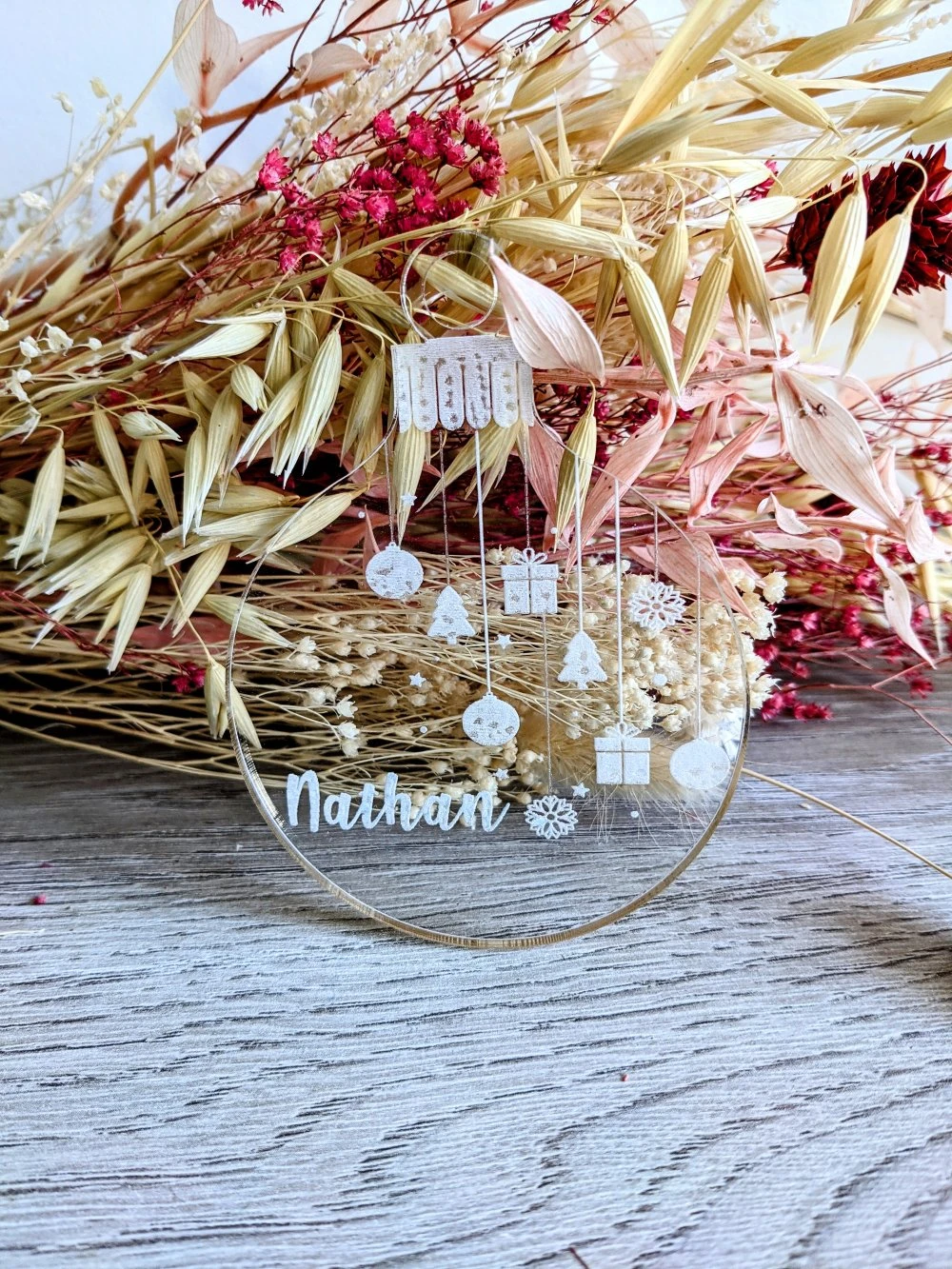 Boule De Noël Famille Personnalisée Acrylique Transparente, Idée Décoration Noël, Décoration Sapin 2 Boule De Noël Famille Personnalisée Acrylique Transparente, Idée Décoration Noël, Décoration Sapin – Image 2