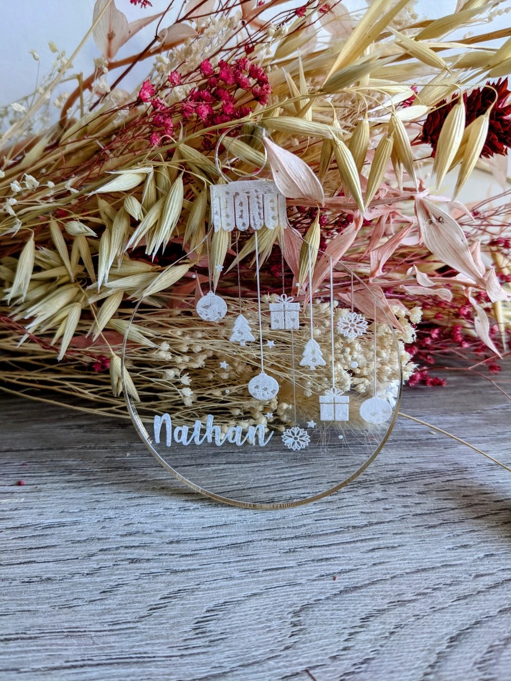 Boule De Noël Famille Personnalisée Acrylique Transparente, Idée Décoration Noël, Décoration Sapin 3 Boule De Noël Famille Personnalisée Acrylique Transparente, Idée Décoration Noël, Décoration Sapin – Image 3