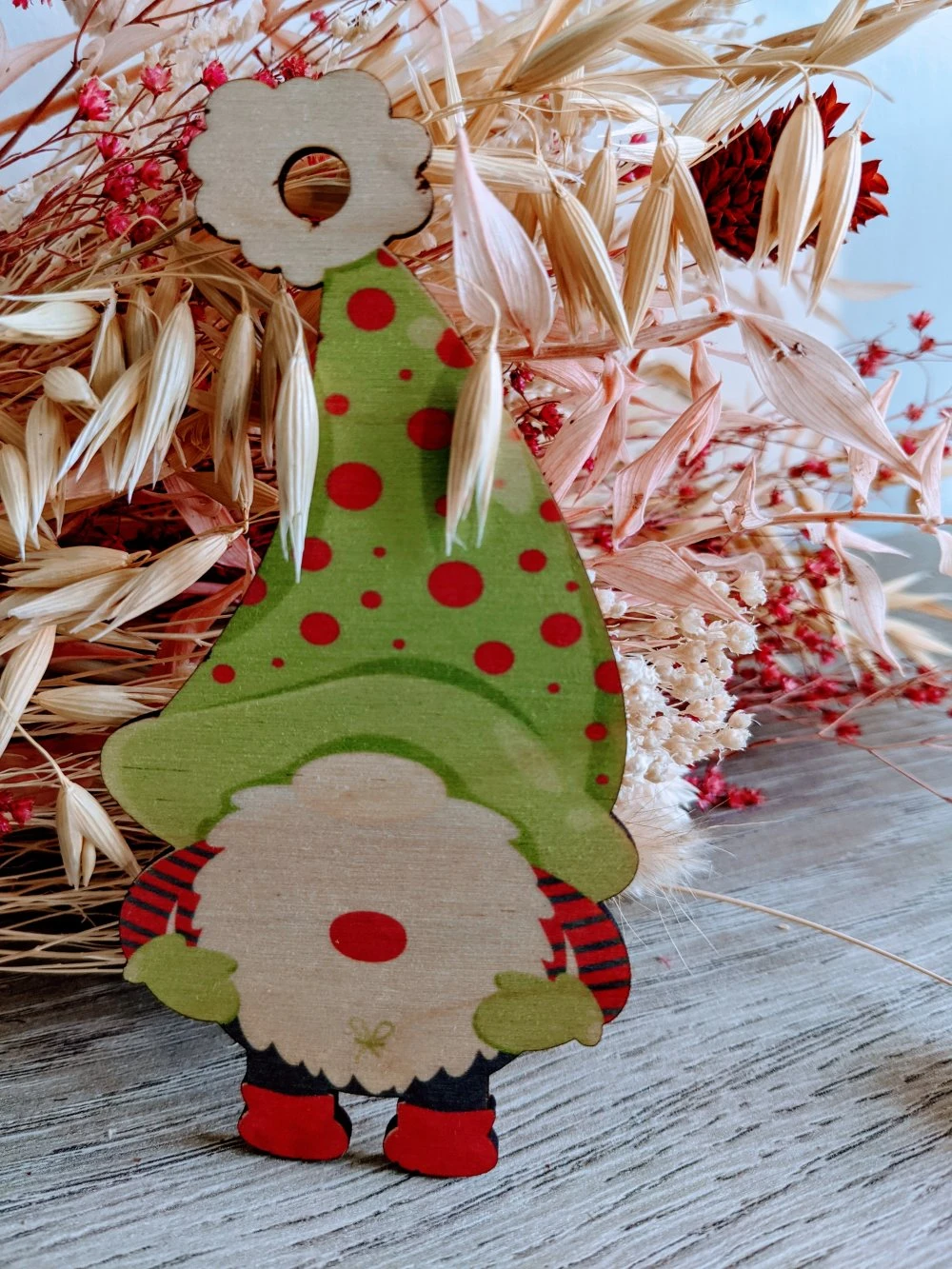 Suspension De Noël : Lutin De Noël En Bois Imprimé 4 Suspension De Noël : Lutin De Noël En Bois Imprimé – Image 4