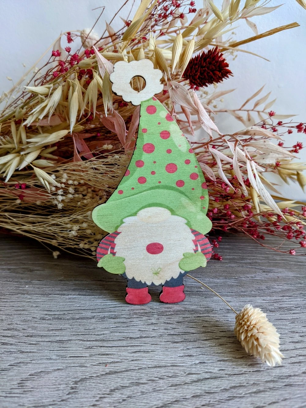 Suspension De Noël : Lutin De Noël En Bois Imprimé 1 Suspension De Noël : Lutin De Noël En Bois Imprimé