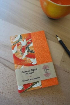 Carnet D'écriture A6, Cahier De Poche Papier Japonais Grues Orange, Journal De Voyage Japon, Idée Cadeau Noël -Papeterie Boutique 3928190 carnet d ecriture de note cahier de poche en papier japon 1