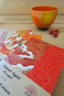 Carnet De Note A6, Cahier D'écriture Ligné, Reliure Papier Japonais Vague Rouge, Idée Petit Cadeau De Noël, Journal Intime Voyage Japon -Papeterie Boutique 3928232 carnet de note a6 cahier d ecriture de poche reliure papi 4