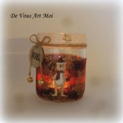 Photophore Noël Verre Bois Décoration Lumineuse Thème Noël Fait Main Ourson Noël Artisanal -Papeterie Boutique 3932533 photophore bougeoir noel verre porte bougie renne noel fai 1