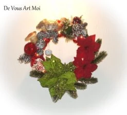 Couronne Noël Poinsettia Lumineuse,décoration Centre Table Noël,fait Main Artisanal -Papeterie Boutique 3959589 couronne noel poinsettia lumineuse decoration couronne clo 6
