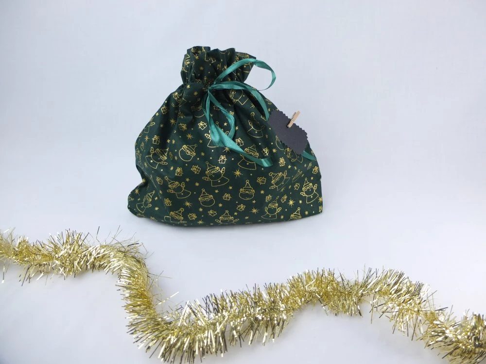 Pochette Cadeau En Tissu Noël 5 Pochette Cadeau En Tissu Noël – Image 5