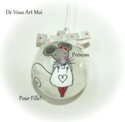 Boule Noël Personnalisée Prénom,boule Noël Verre Fille,cadeau Noël Personnalisé Enfant