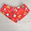 Bandana Rouge Motif Noël Pour Chien & Chat / Avec Noeud Assorti