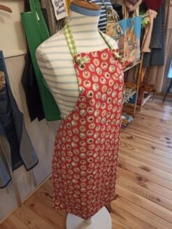 Tablier Réversible Boules De Noël Rouge