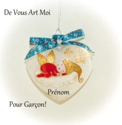 Boule Premier Noël Prénom Personnalisée,boule Bébé Garçon Noël,fait Main