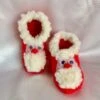 Chaussons -bottines « père Noël « au Crochet Fait Main Pour Bébé