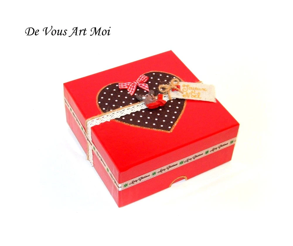 Coffret Boite Renne Noël,fait Main,coffret Boule De Noël,artisanale 1 Coffret Boite Renne Noël,fait Main,coffret Boule De Noël,artisanale