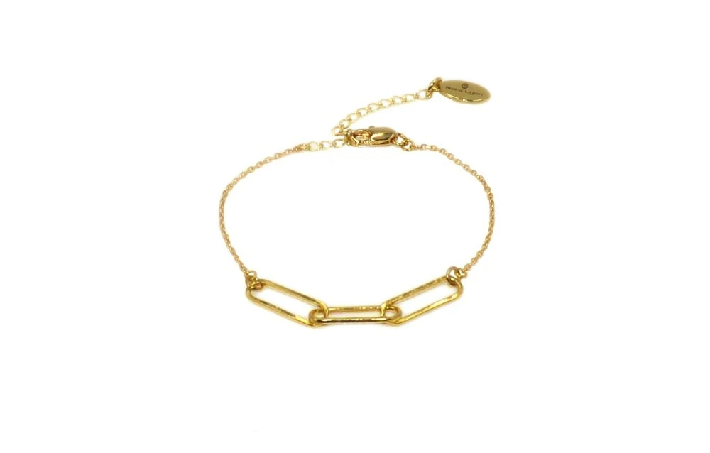 Bracelet Femme Minimaliste De Chaîne Trombone Cadeau De Noël- Doré à L 'or Fin 5 Bracelet Femme Minimaliste De Chaîne Trombone Cadeau De Noël- Doré à L 'or Fin – Image 5