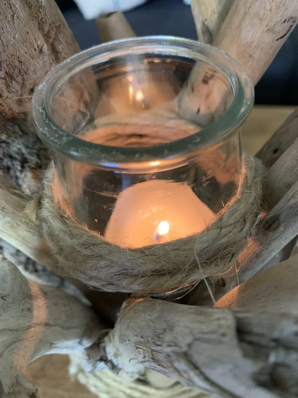 Bougeoir En Bois Flotté Et Bougie Pour Noël 5 Bougeoir En Bois Flotté Et Bougie Pour Noël – Image 5