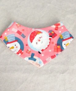 Bandana Rose Motif Noël Pour Chien & Chat Avec Noeud Assorti