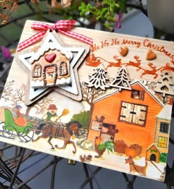 Boîte à Bijoux En Bois De Noël, Boîte Décor De Noël, Déco En Fimo, Idée Cadeau Fait Main