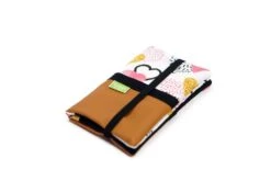 Portefeuille Femme Cuir Caramel Tissu Motif Coeurs, Portefeuille Chéquier Cuir Avec élastique, Cadeau Femme Noël -Papeterie Boutique 4292936 portefeuille cuir femme compagnon cuir portefeuille compag 3