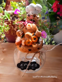 Pot à épices Gingerbread De Noël, Bonhomme Pain D'épices En Fimo, Idée Cadeau