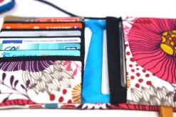 Portefeuille Femme Simili Cuir Camel Avec Tissu Fleurs Ethnique Rouge, Porte Cartes Cuir Et Tissu, Cadeau Femme Noël -Papeterie Boutique 4293986 portefeuille original avec porte monnaie et porte cartes en 6