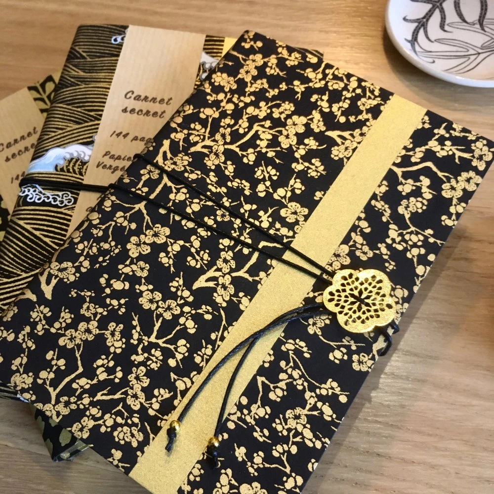 Carnet Vierge En Papier Japonais, Journal Intime Sakura Noir Et Or, Cahier Washi Noël Pour Elle, Carnet Voyage Japon Asie 6 Carnet Vierge En Papier Japonais, Journal Intime Sakura Noir Et Or, Cahier Washi Noël Pour Elle, Carnet Voyage Japon Asie – Image 6
