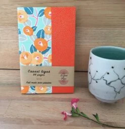 Carnet De Note Ligné A6, Cahier De Poche Papier Japonais Pivoine Orange Et Menthe, Journal De Voyage Japon, Cadeau Noël Pour Elle -Papeterie Boutique 4297505 carnet d ecriture a6 de note cahier de poche papier japon 4