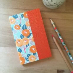 Carnet De Note Ligné A6, Cahier De Poche Papier Japonais Pivoine Orange Et Menthe, Journal De Voyage Japon, Cadeau Noël Pour Elle -Papeterie Boutique 4297505 carnet d ecriture a6 de note cahier de poche papier japon 7
