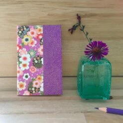 Petit Carnet De Note Sakura Ligné, Cahier De Poche Papier Japonais Mauve Et Violet, Journal De Voyage Japon, Cadeau Noël Pour Elle