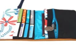 Portefeuille Femme Cuir Caramel Tissu Fleurs Portefeuille Budget Cuir Avec élastique, Cadeau Femme Noël -Papeterie Boutique 4313570 portefeuille femme cuir caramel tissu motif coeurs portefeu 8