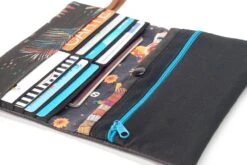 Portefeuille Boho Cuir Noir, Portefeuille Budget Tissu Plumes, Porte Cartes Cuir Femme, Cadeau Noël Personnalisable -Papeterie Boutique 4313571 grand portefeuille femme cuir noir tissu mandalas portefeui 3