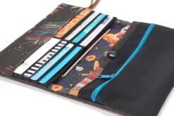 Portefeuille Boho Cuir Noir, Portefeuille Budget Tissu Plumes, Porte Cartes Cuir Femme, Cadeau Noël Personnalisable -Papeterie Boutique 4313571 grand portefeuille femme cuir noir tissu mandalas portefeui 4