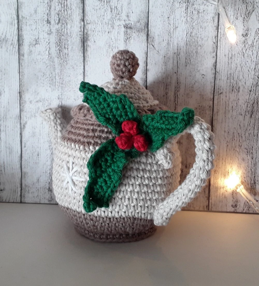 Decoration De Noël, Théière De Noël Au Crochet 5 Decoration De Noël, Théière De Noël Au Crochet – Image 5