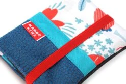 Portefeuille Femme Cuir Turquoise Tissu Fleurs, Porte Cartes Cuir Floral, Cadeau Femme Personnalisable Noël -Papeterie Boutique 4324711 portefeuille femme cuir noir tissu japonais petit portefeui 6