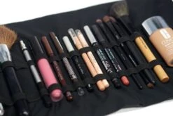 Trousse à Rouler Crayons Et Pinceaux Maquillage En Lin Turquoise Tissu Fleurs, Trousse Maquillage, Cadeau Noël Femme -Papeterie Boutique 4332370 trousse a rouler crayons et pinceaux maquillage en lin turq 8