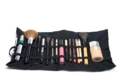 Trousse à Rouler Crayons Et Pinceaux Maquillage En Lin Gris Tissu Fleurs, Trousse Maquillage, Cadeau Noël Femme -Papeterie Boutique 4332372 trousse a rouler crayons et pinceaux maquillage en lin turq 6