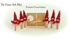 Marque Place Noël Personnalisé Original Marque Verre Décoration Bois Noël Artisanale Fait Main