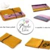 Trousse Rangement Câbles Et Souris Personnalisable En Velours Moutarde Tissu Japonais, Cadeau Sur Mesure Femme Noël
