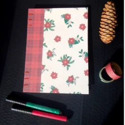 New : Carnet "roses De Noël" Fond Ivoire