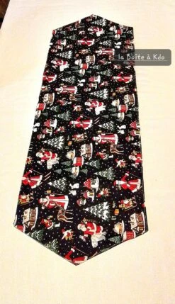 Chemin De Table Tissu Doublé Décor Noël