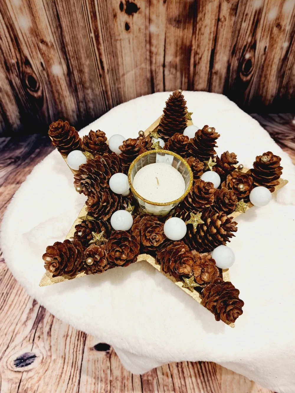 Centre De Table Noël - Jour De L'an / Décoration De Table Ou Autre Avec Bougie 4 Centre De Table Noël - Jour De L'an / Décoration De Table Ou Autre Avec Bougie – Image 4